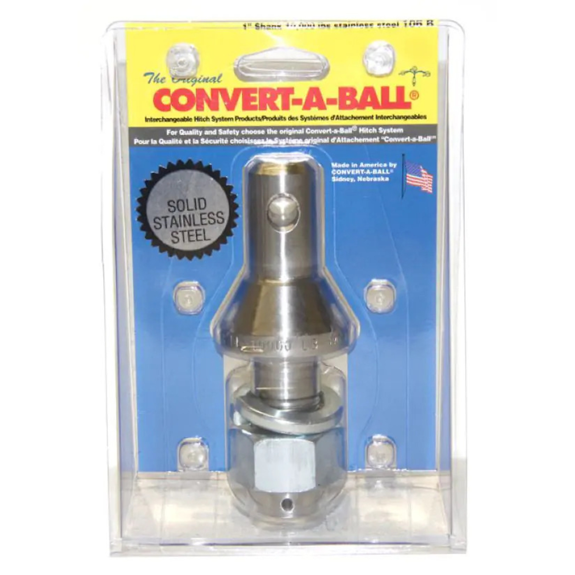 Convert-A-Ball Stainless Steel Shank — 1in. Diameter, 2in. Length, 10,000 lb Capacity, Model# 944-106P